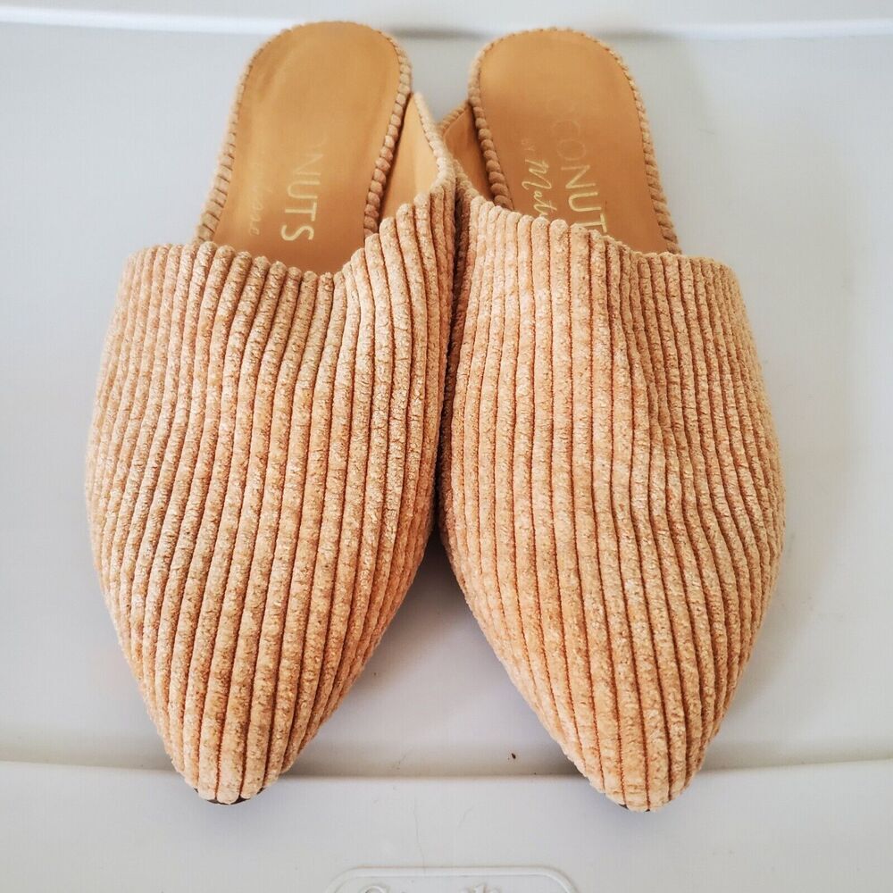 Coconuts‎ by Matisse Curdoroy Xander Flat Mules Natural Micro Cord Pointed-Toe - Picture 2 of 16